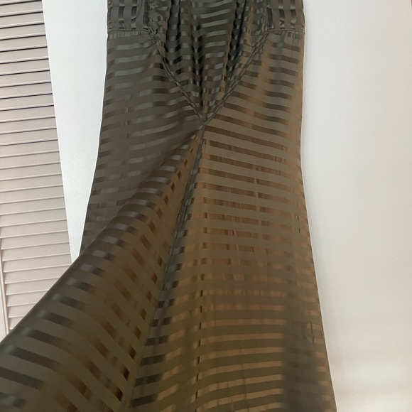Vintage Jean Paul Gaultier Green Satin Chevron Maxi Skirt size 10 - Picture 2 of 13